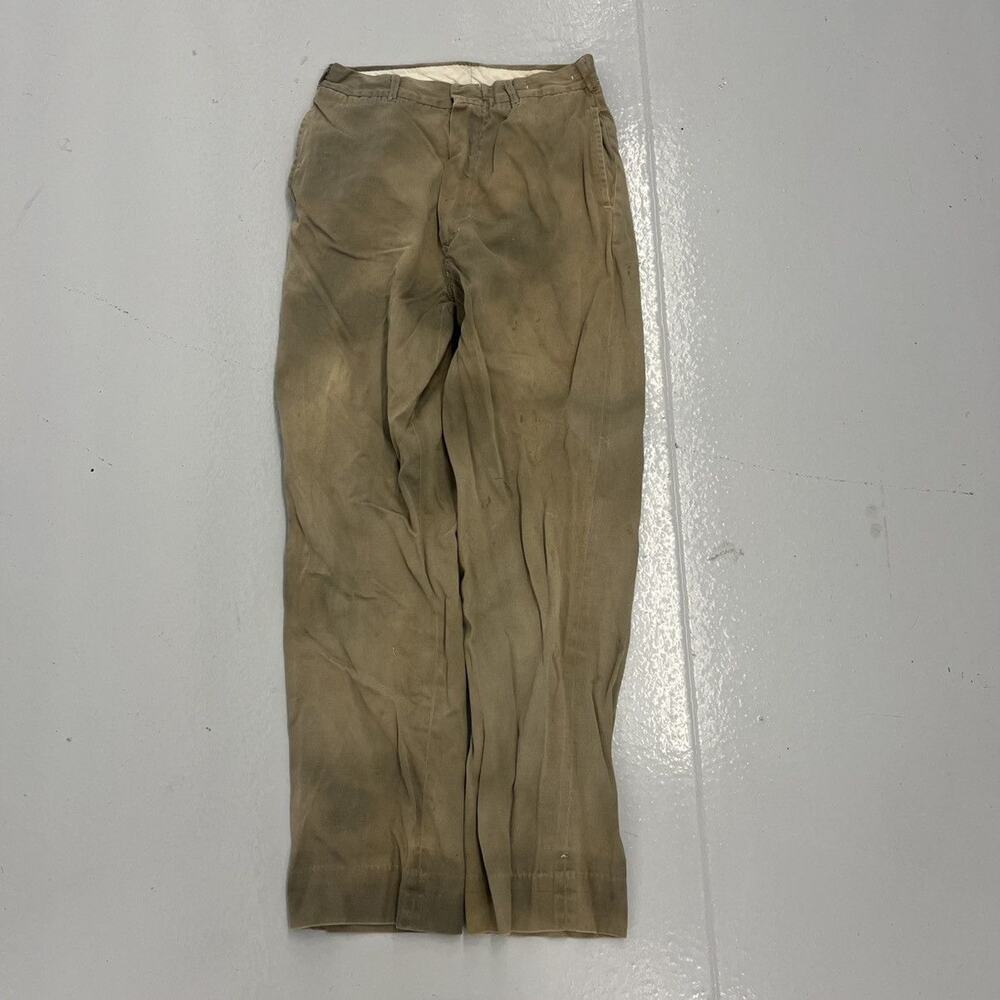 Vintage 60s Tan Faded Sanforized Workwear Chinos 25x27